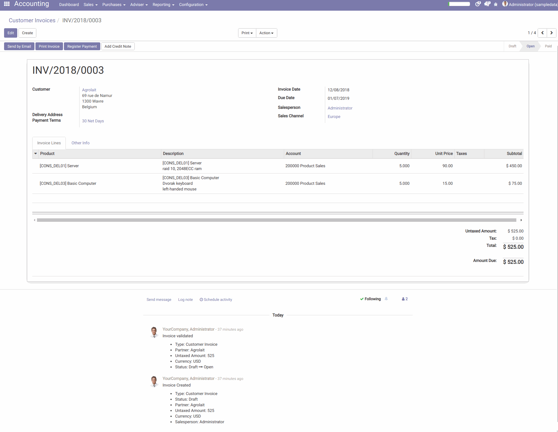Odoo image and text block